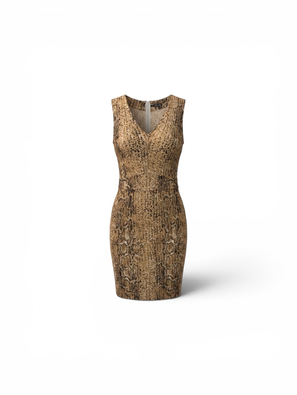 Tory Burch Tan Snake Print Sheath Dress Sleeveless V-Neck Size Small - Picture 3 of 8